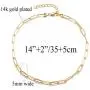kelistom 14K Gold Plated Paper Clip Link Chain Choker Necklace for Women Teen Girls, 5mm Copper Oval Rectangle Link Chain Necklace Bracelet, 14”+2” Extension kelistom 14K Gold Plated Paper Clip Link Chain Choker Necklace for Women Teen Girls, 5mm Copper Oval Rectangle Link Chain Necklace Bracelet, 14”+2” Extension