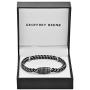 Geoffrey Beene Mens Stainless Steel Franco Chain Bracelet with Magnetic Clasp