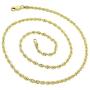 14K Gold 2.5MM 3MM 4MM Diamond Cut Rope Chain Necklace for Men and Women- Braided Twist Gold Chain Necklace, 14K Gold Necklace, 14K Rope Chain, 14K Gold Chain