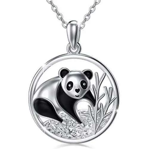 Waysles Panda Necklace 925 Sterling Silver Cute Animal Pendant Necklace Jewelry Gifts for Women Daughter Panda Lovers Waysles Panda Necklace 925 Sterling Silver Cute Animal Pendant Necklace Jewelry Gifts for Women Daughter Panda Lovers