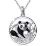 Waysles Panda Necklace 925 Sterling Silver Cute Animal Pendant Necklace Jewelry Gifts for Women Daughter Panda Lovers