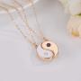 Lux Accessories Goldtone & White Yin Yang Peace One with All BFF Best Friends Necklaces