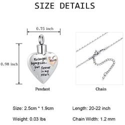 constantlife Grandpa/Grandma/Dad/Mom/Son/Daughter/Brother/Sister Urn Necklace for Ashes Keepsake Cremation Jewelry Heart Charm