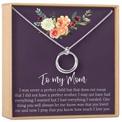 Dear Ava Mom Gift Necklace: Mother Daughter Jewelry, Thank You Mom, 2 Linked Circles