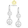 Big Apple Hoops - Mothers Day Jewelry Lightweight Double Peace Sign Drop Dangle Earrings Made from Real Solid 925 Sterling Silver in 3 Color Rose, Silver or Gold with Protective Electrocoated Finish for Anti-Tarnish