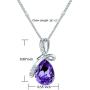 TENGYUE 14K Silver Teardrop Crystals Pendant -Dainty Necklaces for Women- Simple Necklace Gifts for Women/Mother,16''+2''