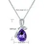 TENGYUE 14K Silver Teardrop Crystals Pendant -Dainty Necklaces for Women- Simple Necklace Gifts for Women/Mother,16''+2''
