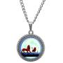 Handmade Lion Necklace Movie Pictures Pendant Glass Round Christmas Jewelry Necklace Gift