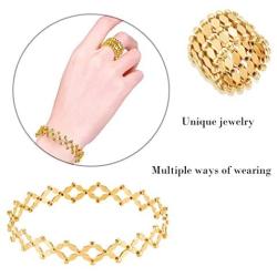 memorial jewelry Magic 3-in-1 Folding Retractable Ring Bracelet Stainless Steel Bracelet Telescopic Rings Bracelet