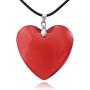 Large Red Glass Heart Necklace