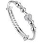 smallwoodi Bangle Bracelet, Hollow Bead Charm Bracelet Bangle Fashion Women Adjustable Party Womens 925 Sterling Similar Silver beads Jewelry Christmas Gift for Men for Women Silver