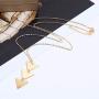 Shegirl Bar Long Necklace Charm Three Triangle Arrow Pendant Necklace Gold Fashion Y-Necklace Jewelry for Women and Girls Gifts