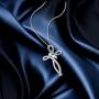 CHENGHONG Opal Semicolon Necklace 925 Sterling Silver Celtic Knot Cross Necklace Suicide Awareness Jewelry Inspirational This Too Shall Pass Gifts for Women Girls Friends