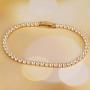 AOOVOO 14k White Plated Tennis Bracelet with Sparkling 5A Cubic Zirconia Bracelet for Women, Classic Tennis Bracelet 7.5 Inch | Bracelets for Girls, 3mm CZ