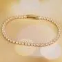 AOOVOO 14k White Plated Tennis Bracelet with Sparkling 5A Cubic Zirconia Bracelet for Women, Classic Tennis Bracelet 7.5 Inch | Bracelets for Girls, 3mm CZ