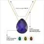 Soyaz 14K Gold Plated 925 Sterling Silver Necklace for Women | Color Changing Mood Stone | Gold Necklaces for Women | Sterling Silver Base Gold Chain