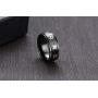 PJ Jewelry Mens Tai Chi Yin Yang Bagua Balance Ring Stainless Steel Taoism Zen Spirit Talisman Spinner Band