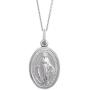 Ritastephens Italian Sterling Silver Miraculous Virgin Mary Medal Latin Prayer Charm Pendant Necklace (16mm, 19mm)