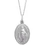 Ritastephens Italian Sterling Silver Miraculous Virgin Mary Medal Latin Prayer Charm Pendant Necklace (Mini, Small)