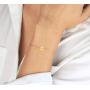 Glimmerst Personalized Initial Bracelet, 18K Gold Plated Stainless Steel Letter Bracelet Dainty Coin Charm Bracelet Delicate Disc Name Bracelet for Women Girls