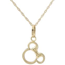 Disney Jewelry Mickey or Minnie Mouse 14K Yellow Gold Pendant Necklace, 18''