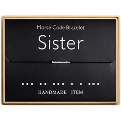 Sunique Sister Morse Code Bracelet Handmade Bead Adjustable String Bracelets Inspirational Jewelry for Women