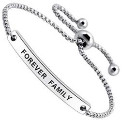 Forever Family Sentimental Message Faith Mantra Cuff Bangle Pretty Bracelet for Loved Ones