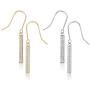 KesaPlan Swarovski Crystal Bar Drop Earrings for Women, 2 Pairs Dangle Earrings, Silver Earrings and Gold Earrings for Gifts