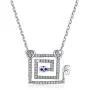 FOREVER QUEEN Secrets of Planet Triangle Pendant Necklace 925 Sterling Silver Sparkling 5A Cubic Zirconia Birthday Gift for Women Girls BJ09119