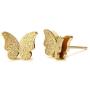 Lenias Stainless Steel Butterfly Pendant Necklace and Tassel Stud Earrings for Women Girls Rose Gold Silver Cute Charm Fashion Animal Jewelry Gifts