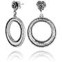 PZ Paz Creations 925 Sterling Silver Geometric Earrings For Women Girls | Open Dangle-Shape & Rose-Shaped Post | Hypoallergenic For Pierced Ears