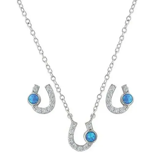 Montana Silversmiths Lightfoot Horseshoe Jewelry Set Montana Silversmiths Lightfoot Horseshoe Jewelry Set
