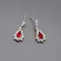UDORA Silver Blue Red Teardrop Necklace Earrings Jewelry Set Wedding Party Prom UDORA Silver Blue Red Teardrop Necklace Earrings Jewelry Set Wedding Party Prom