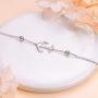 S925 Sterling Silver Anklet for Women Girl Boho Beach Charm Adjustable Foot Ankle Bracelet Jewelry Birthday Gift