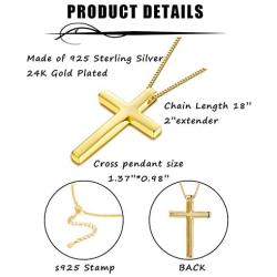 Sllaiss 925 Sterling Silver Cross Pendant Necklace For Men Women Christian Jewelry Cross Necklace 18 Inch