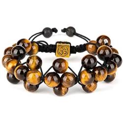 8mm Tiger Eye Healing Bracelet for Men, Natural Gemstone Beads Yoga Meditation Relax Reiki Stones Energy Jewelry