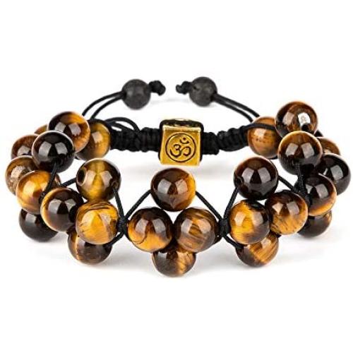 8mm Tiger Eye Healing Bracelet for Men, Natural Gemstone Beads Yoga Meditation Relax Reiki Stones Energy Jewelry
