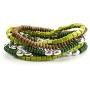 LookLove Womens Jewelry Shades of Green Bead Necklace (16'' with 3'' Extender) Earrings (3'') and Bracelet (6 Stretch Bracelets) Set