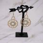 Geometric Flower Dangle Earrings Disc Pearl Crystal Statement Drop Earrings Trendy Personality Simple Earring Party Shining Gift for Women Girls Elegant Jewelry