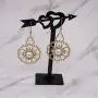 Geometric Flower Dangle Earrings Disc Pearl Crystal Statement Drop Earrings Trendy Personality Simple Earring Party Shining Gift for Women Girls Elegant Jewelry