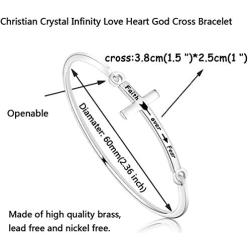 HOLLP Christian Jewelrys Faith Bracelet Faith Over Fear Bracelet Religious Gift for Women Girls