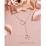 JZMSJF 925 Sterling Silver Lucky Horse Stirrup Y Chain Lariat Necklace Horse Gift Jewelry for Women Girls