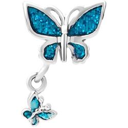 ReisJewelry New Butterfly Charm Dangle Enamel Garden Animal Charms Beads for Bracelets