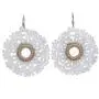 NOVICA Crochet Cotton Dangle Earrings with .925 Sterling Silver Hooks White Doily