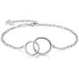 Blingfox 925 Sterling Silver Two Interlocking Infinity Circles Bracelet, Gift for Sister Friend Mother