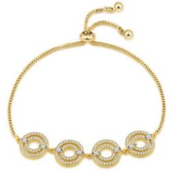 Moggan 18K Gold Plated Four Round Shape Charm Bracelet for Women