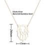 QIAN0813 Geometric Origami Lion Pendant Necklace Hollow Animal Hypoallergenic Jewelry for Women Men