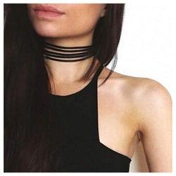 TseanYi Punk Suede Choker Necklace Black Layering Leather Necklace Choker Gothic Sexy Collar Necklaces Jewelry for Women and Girls