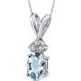 14 Karat White Gold Oval Shape 0.75 Carats Aquamarine Diamond Pendant