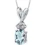 14 Karat White Gold Oval Shape 0.75 Carats Aquamarine Diamond Pendant 14 Karat White Gold Oval Shape 0.75 Carats Aquamarine Diamond Pendant